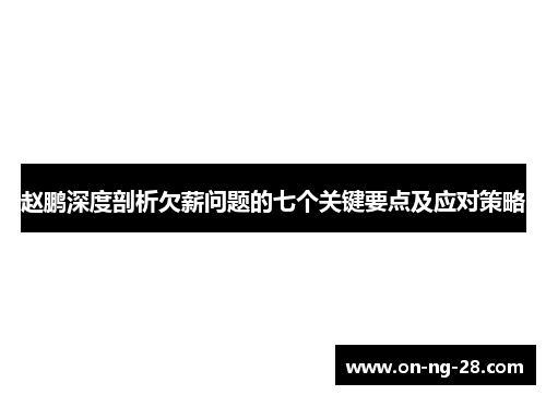 赵鹏深度剖析欠薪问题的七个关键要点及应对策略 赵鹏深度剖析欠薪问题的七个关键要点及应对策略